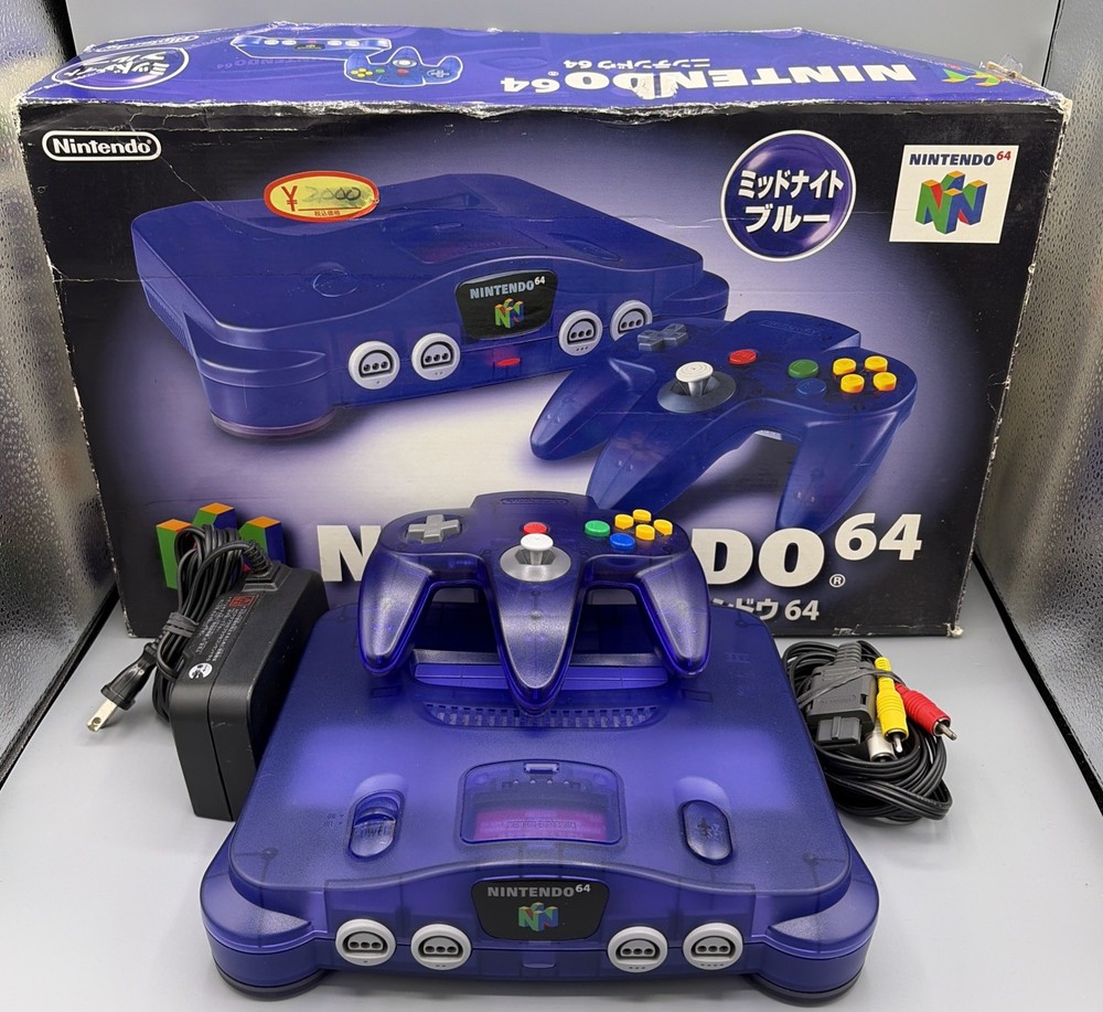 Nintendo 64 Midnight Blue Console TOYSRUS w/Original Box NUS-001 JPN Mint💎 USA