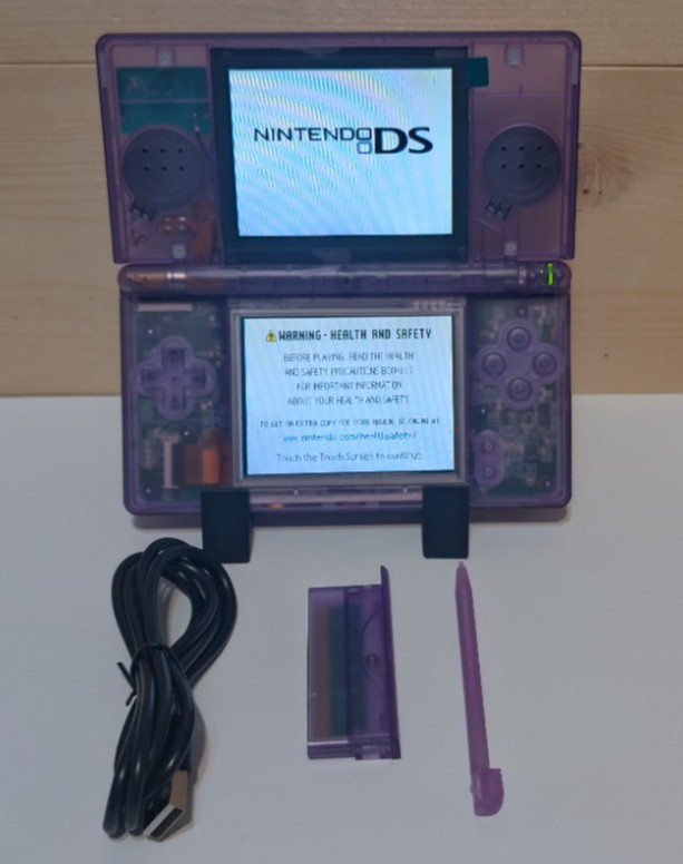 Nintendo DS Lite Atomic Purple Handheld USG-001 W/Charger *Tested* eXtreamRate