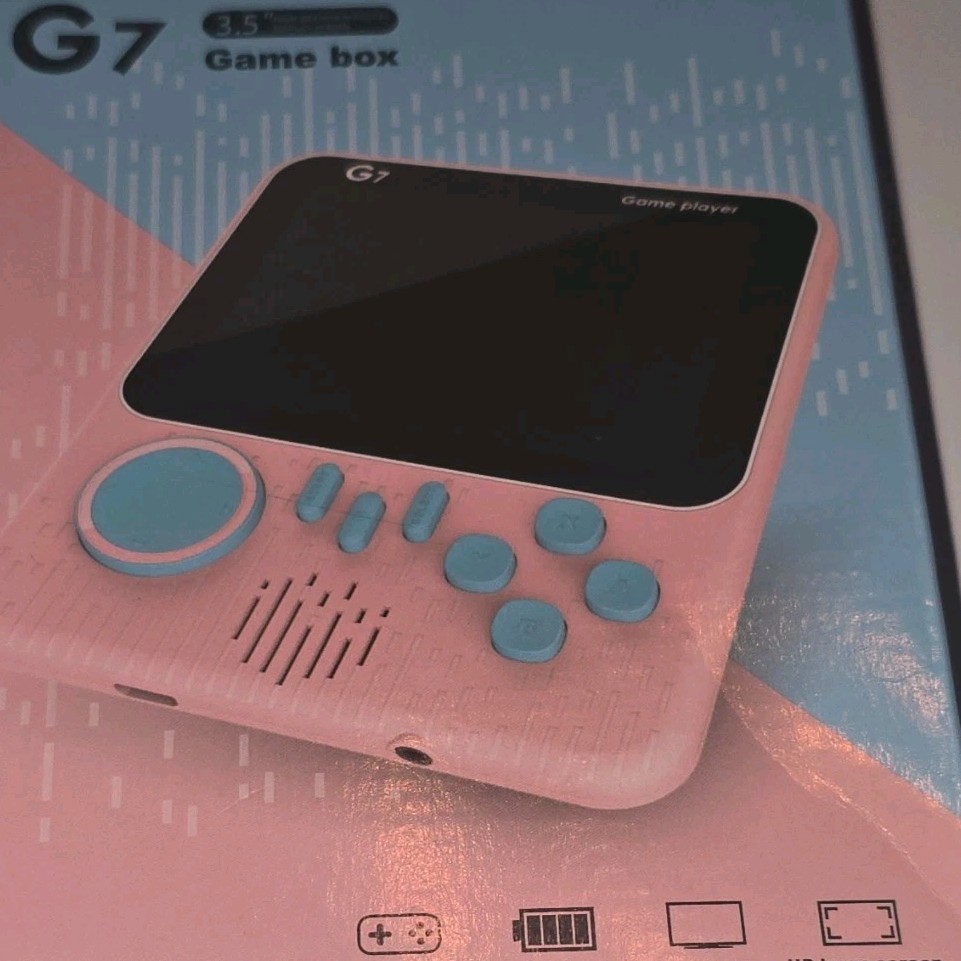 Game box G7 Handheld Game System 3.5 in Screen TV Out Console Pink/Blue 0051