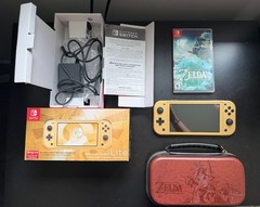 Nintendo Switch Lite Hyrule Edition Zelda Gold CIB + Tears of the Kingdom Case