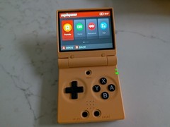 Yellow Miyoo Mini Flip Handheld, Original Case Included