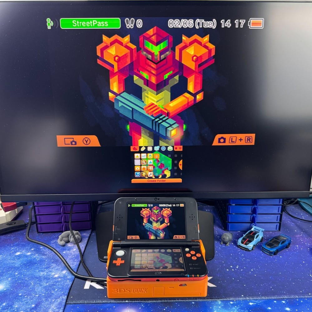 3DS TV DOCK + LOOPY Capture Card/Controller Mod Orange New Nintendo 3DS XL 128gb
