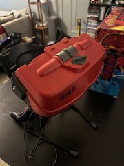 Nintendo Virtual Boy in Box w/ Mario Tennis -Powers On -BOTH DISPLAYS BAD -AS-IS