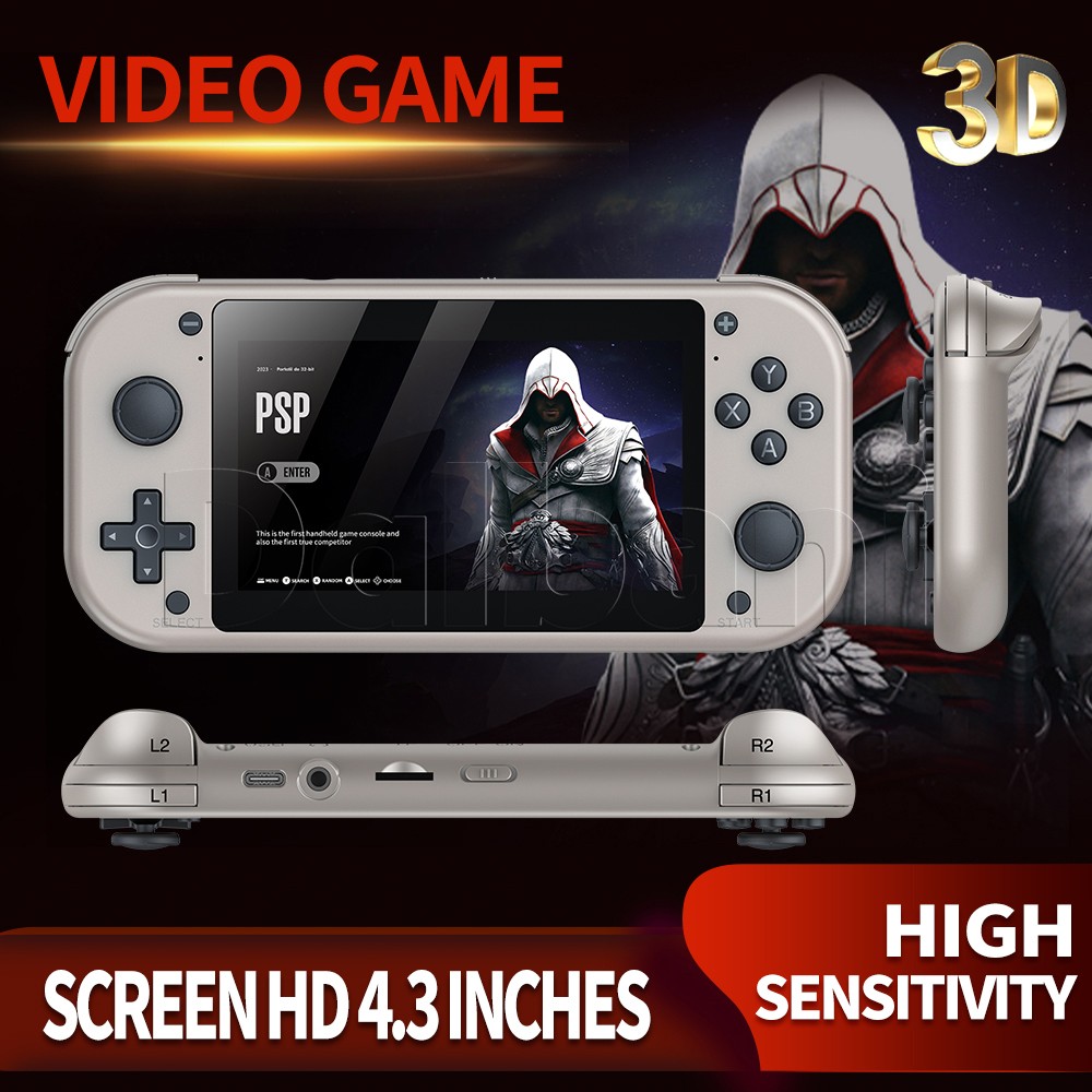 M17 Retro Handheld Game Console 4.3&Prime; IPS Screen 64GB Portable Player