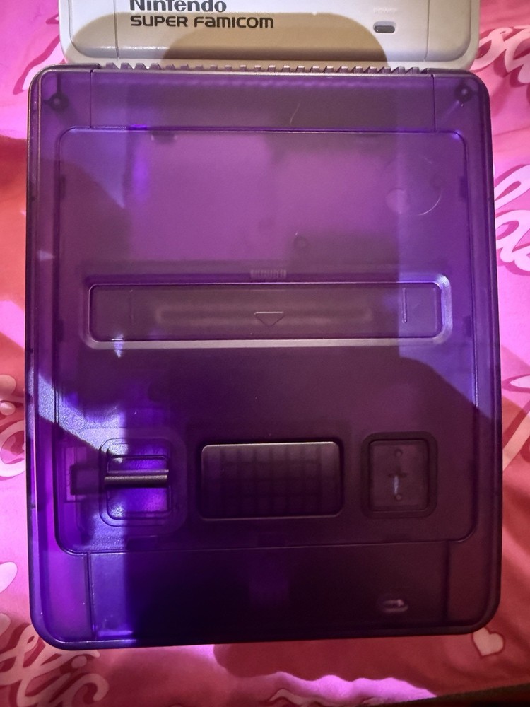 Nintendo Super Fami clear purple region freed with extras read description!!!