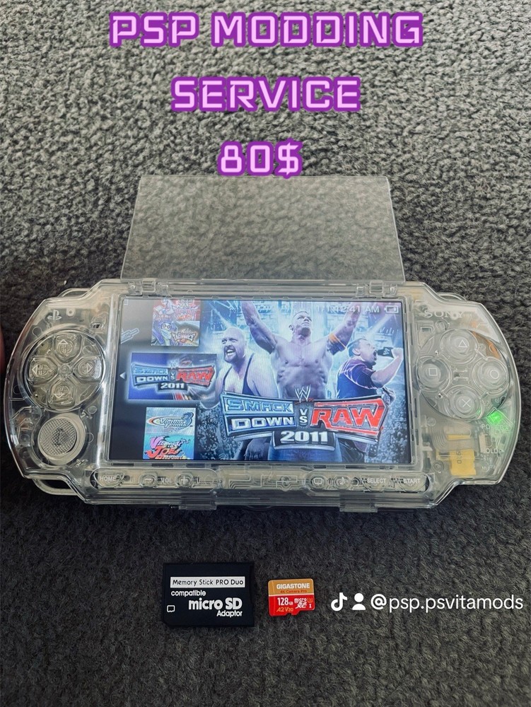 Custom Built 128GB SD Memory card for psp 1000 2000 & 3000 (Read description)