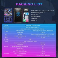 R36MAX Retro Gaming Device – Dual Joystick Control, 720p IPS Display
