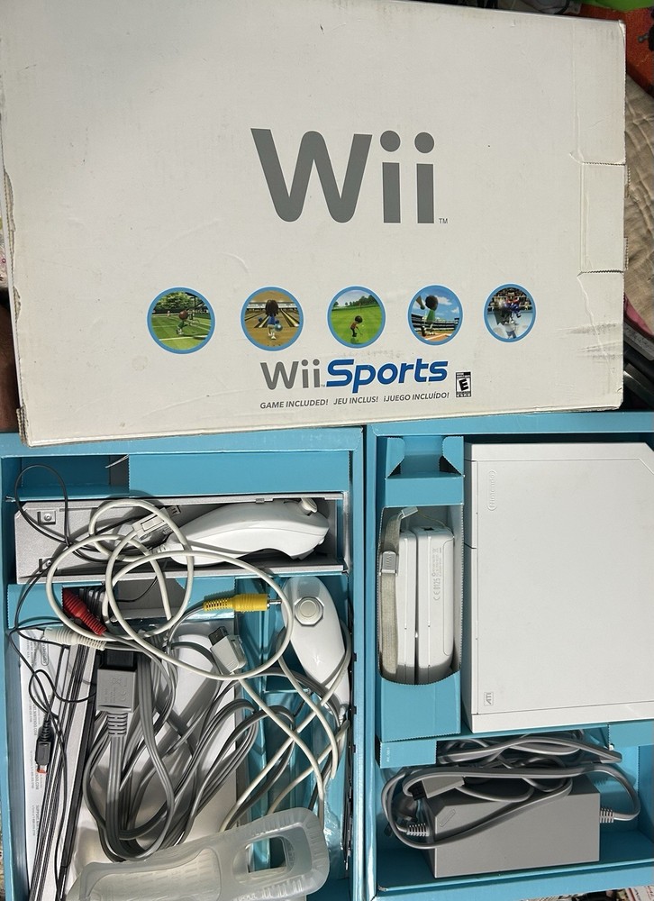 Nintendo Wii Sports White Home Console CIB Complete in Box Without Game-NICE!