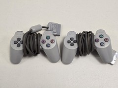 Sony PlayStation PS1 Console Gray SCPH-1001 w/ 2 Controllers & Wires TESTED