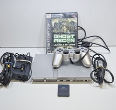 Sony PlayStation 2 – Slim Silver Console Bundle w/ Game Controller – Tested -PS2