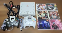 Sega Dreamcast Console Set 2 Controllers Cables + 6 Fighting Games Tested Works
