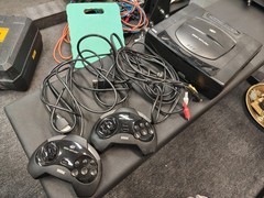 Sega Saturn Console System MK-80000 W/ 2 Controllers Pwr & AV cable W/ MLB Game