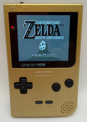 Gold Gameboy Pocket Reshelled Laminated IPS Screen usb-c charging Tested & clean