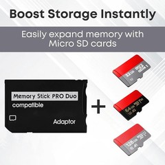 TF to MS Pro Duo Adapter, SD Card Converter for Sony PSP 1000/2000/3000 Gaming