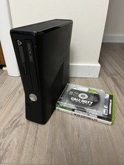 Xbox 360 Slim Black Console 4GB With 5 Games Tested Working