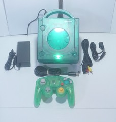 Clear Emerald Green Nintendo GameCube DOL-001 (USA) with Green LED & Controller