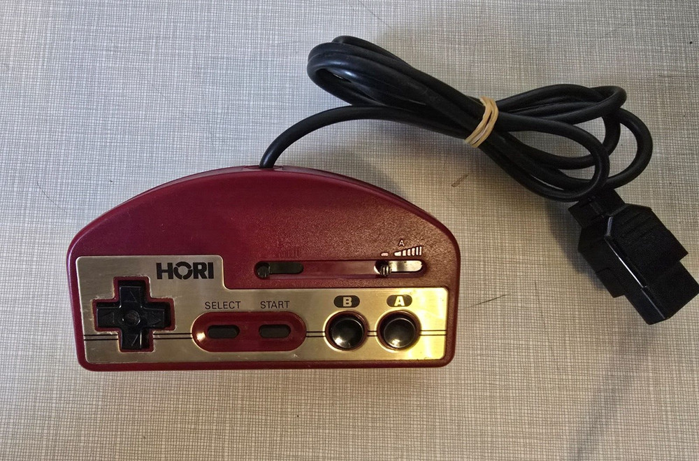HORI Famicom Turbo Controller HJ-10 FC Red Japan tested working NES US SELLER