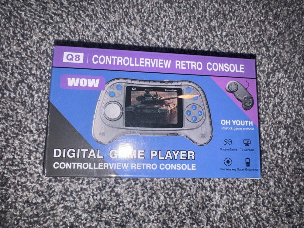 OH YOUTH Q8 Retro Console 3.0-inch HD Screen Double Game Purple Handheld