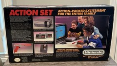 Nintendo NES Action Set Bundle Box 2 Controllers Zapper 3 Games TMNT Dr. Mario