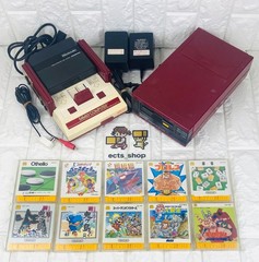 Nintendo Famicom & Disk System Bundle HVC-001 HVC-022 10 Games Tested Japan#DS04