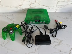 Vintage N64 Funtastic Jungle Translucent GREEN Nintendo-64 Gaming Console System