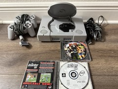 Sony PlayStation 1 PS1 PSX Console Gray Three Games 2 Controllers Hookups TESTED