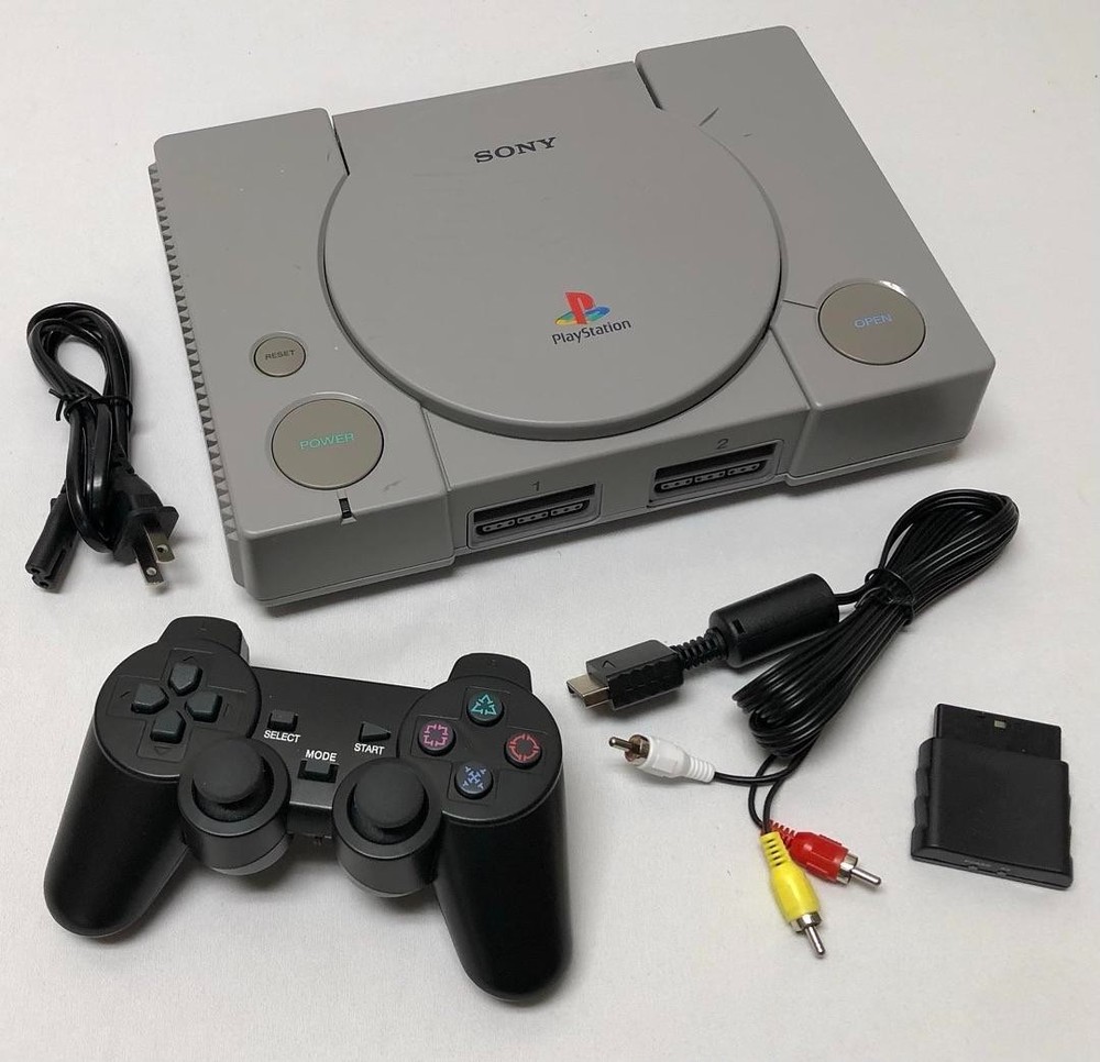 Sony PlayStation 1 SCPH-7001 Console Game System PS1 Wireless Controller Bundle