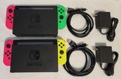 Lot of 2 Nintendo Switch HAC-001 Console Systems w/ Dock, Joy Con, Charger, HDMI