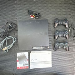Sony PlayStation 3 Slim CECH-2501A 160GB Charcoal Black Bundle w/ 3 Controllers