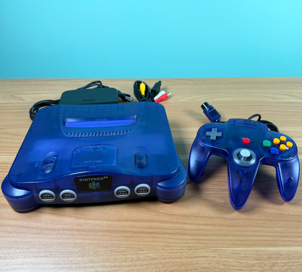 Vtg N64 Console – Funtastic Grape – OEM Purple Nintendo 64 + Controller + Cords