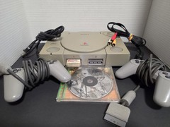 Sony PlayStation 1 Console Bundle 2 Controllers Tested Working W/ CTR Game