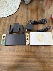 Nintendo Switch OLED Zelda Edition 64GB Gold/White w/ Joy-Con, Dock, AC, HDMI