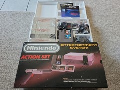 Nintendo NES Action Set Complete in Box CIB System W/ Baggies & RARE Converters!