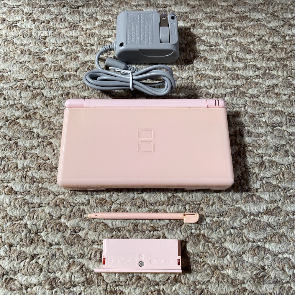 Nintendo DS Lite Coral Pink Handheld System WITH CHARGER AND STYLUS! USA Version