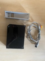 Nintendo Wii Black Console Model 001 with Stand and Composite RCA AV Cable