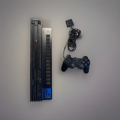 Sony PlayStation 2 PS2 Fat Black Console SCPH-39001 Console And One Controller