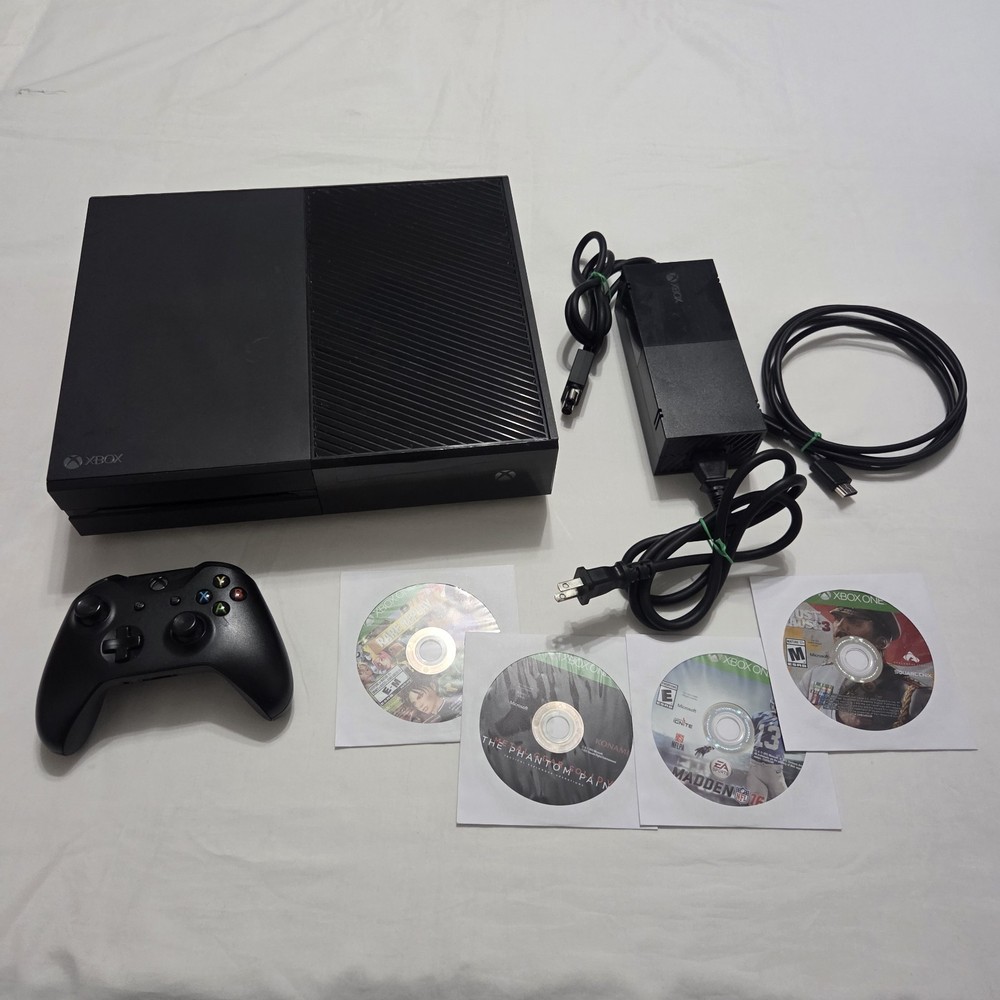 Xbox One Console Bundle w/ Controller, Cables, & 4 Games – Tested Working – READ