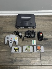 Nintendo 64 Console System Controller Cables 3 Games Memory Card Lot