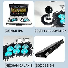 Portable 20000 in 1 Metal Box 3D Arcade Game Console 22 inch Screen Retro