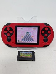 TaddToy Red 16 Bit Handheld Game Console – Hundreds of Preloaded Games, Baseball