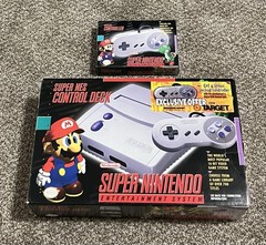 Super Nintendo Jr System Console CIB Bonus Controller Offer Variant Target SNES