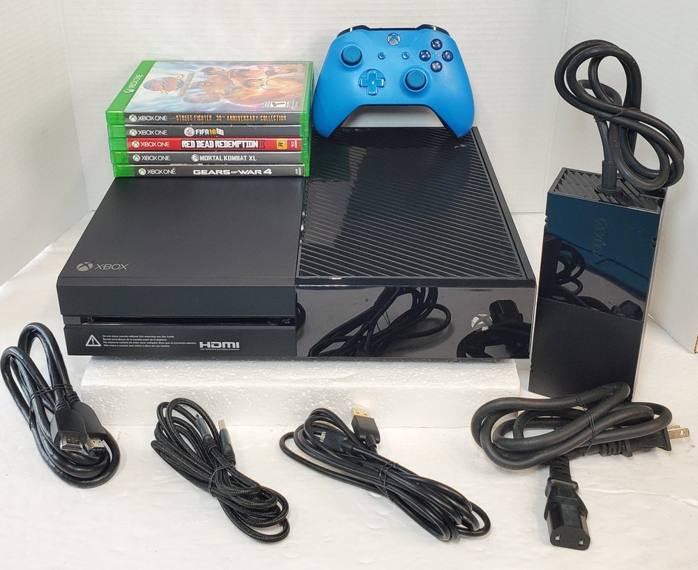 Xbox One 1540 1TB Console w Controller Power Supply Cables & 5 🔥 Games TESTED✅️
