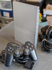 Playstation 2 PS2 SLIM SILVER Console Complete Game System W/Controller WARRANTY