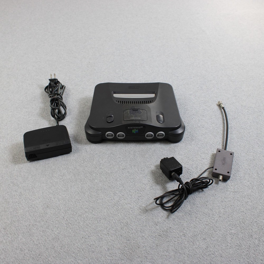 Nintendo 64 Gray Console System NUS-001 USA NTSC Jumper Pak AC Adapter UNTESTED