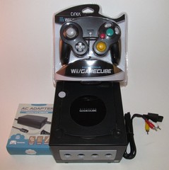 Black Nintendo GameCube Console Bundle System New Jet Black Controller & Hookups