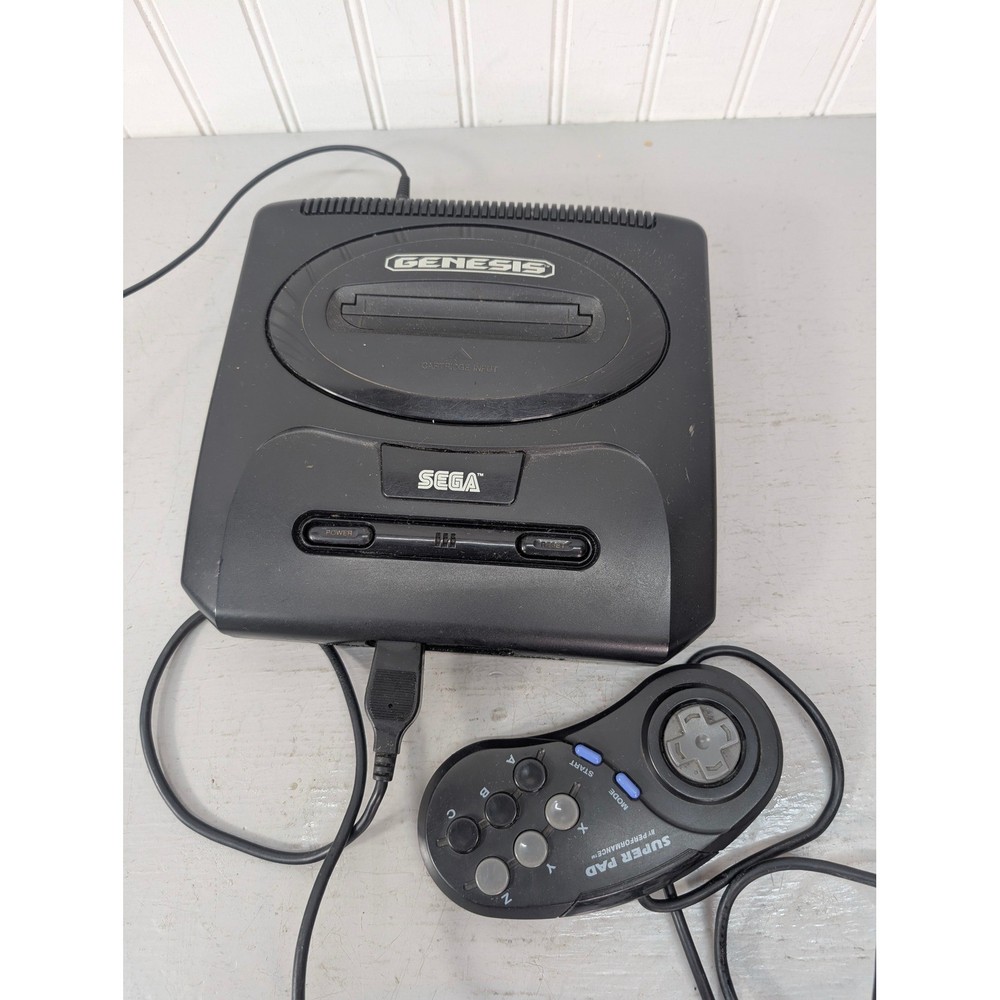 Sega Genesis Model 2 Console MK-1631 Black with Super Pad Controller Untested