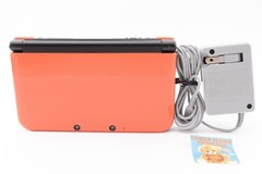 Nintendo 3DS XL LL Console Orange Black Limited w/Adapter SD Card Tested Japan