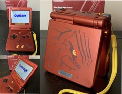 Groudon GBA SP Gameboy Advance SP IPS V2 – Charger, Custom Power LED & EYE
