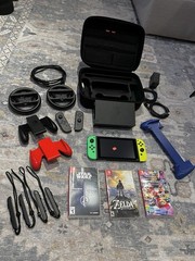 Nintendo Switch Console HAC-001 Mario Kart 8 Deluxe, Zelda BOTW, Dock & More‼️