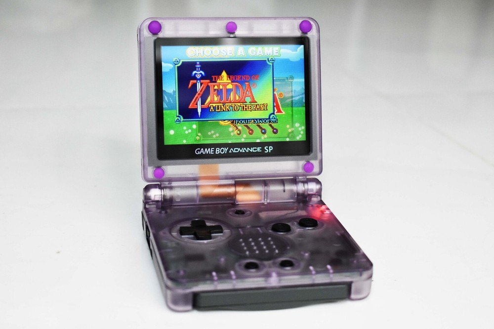 Backlit IPS LCD GBAsp Mod Nintendo Gameboy Advance SP Atomic Purple